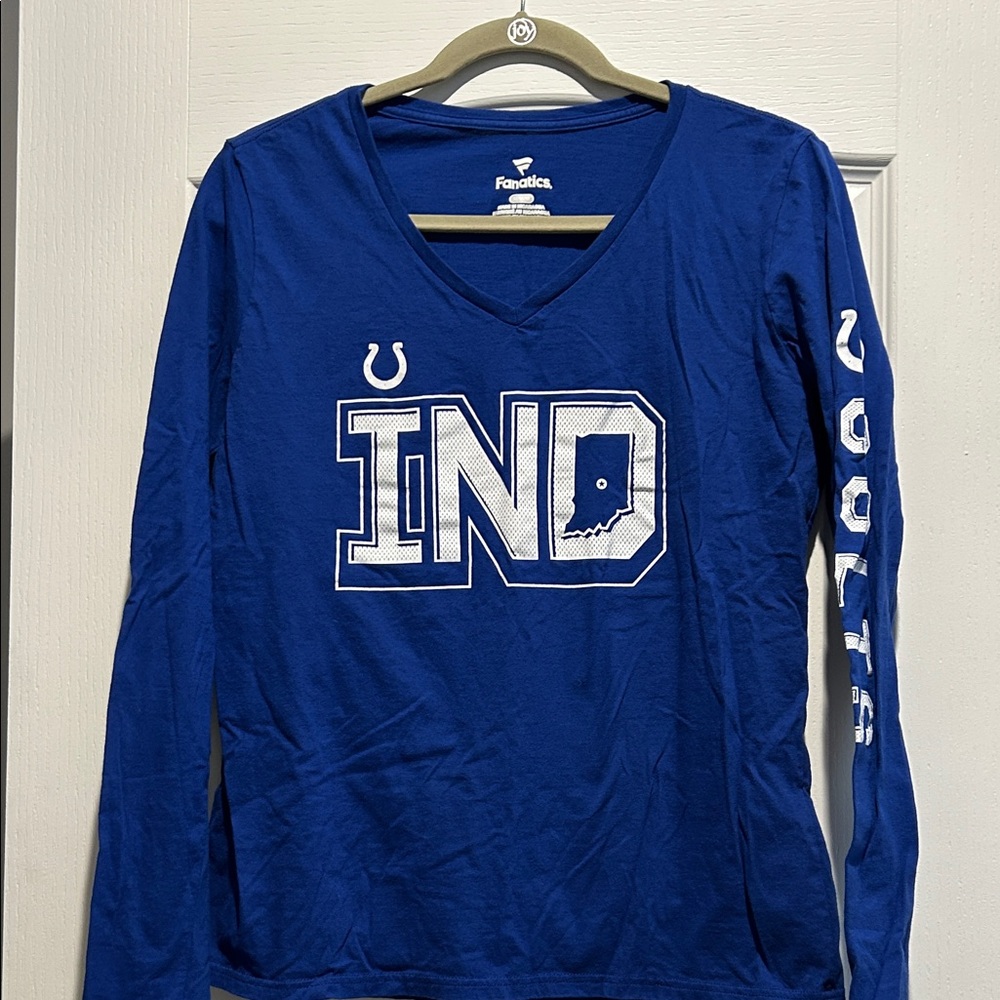 Fanatics Royal Blue Colts V-Neck Long Sleeve